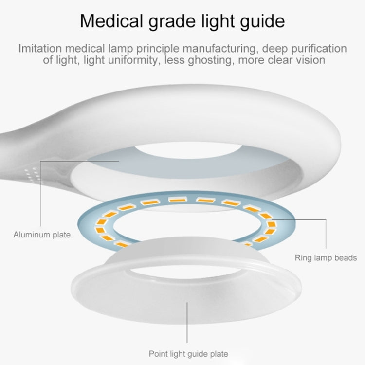 TGX-770 3-grade Brightness Touch Dimmer LED Desk Lamp, 28 LEDs Flexible Goose Neck Hollow Ring Design Eye Protection Light with Clip & Small Night Light Function - Desk Lamps by PMC Jewellery | Online Shopping South Africa | PMC Jewellery | Buy Now Pay Later Mobicred