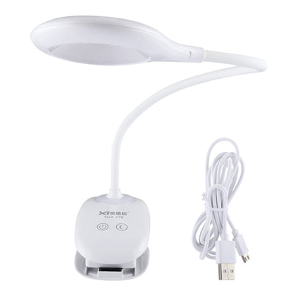 TGX-770 3-grade Brightness Touch Dimmer LED Desk Lamp, 28 LEDs Flexible Goose Neck Hollow Ring Design Eye Protection Light with Clip & Small Night Light Function - Desk Lamps by PMC Jewellery | Online Shopping South Africa | PMC Jewellery | Buy Now Pay Later Mobicred