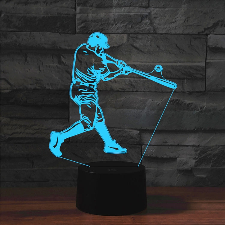 Playing Baseball Shape 3D Colorful LED Vision Light Table Lamp, 16 Colors Remote Control Version - Novelty Lighting by PMC TechLife | Online Shopping South Africa | PMC TechLife | Buy Now Pay Later Mobicred