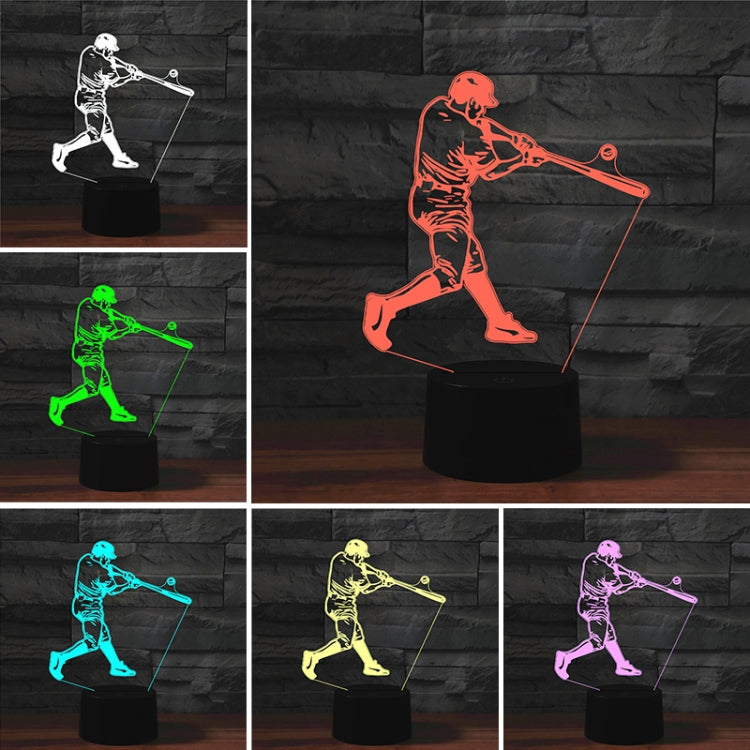 Playing Baseball Shape 3D Colorful LED Vision Light Table Lamp, Crack Touch Version - Novelty Lighting by PMC TechLife | Online Shopping South Africa | PMC TechLife | Buy Now Pay Later Mobicred
