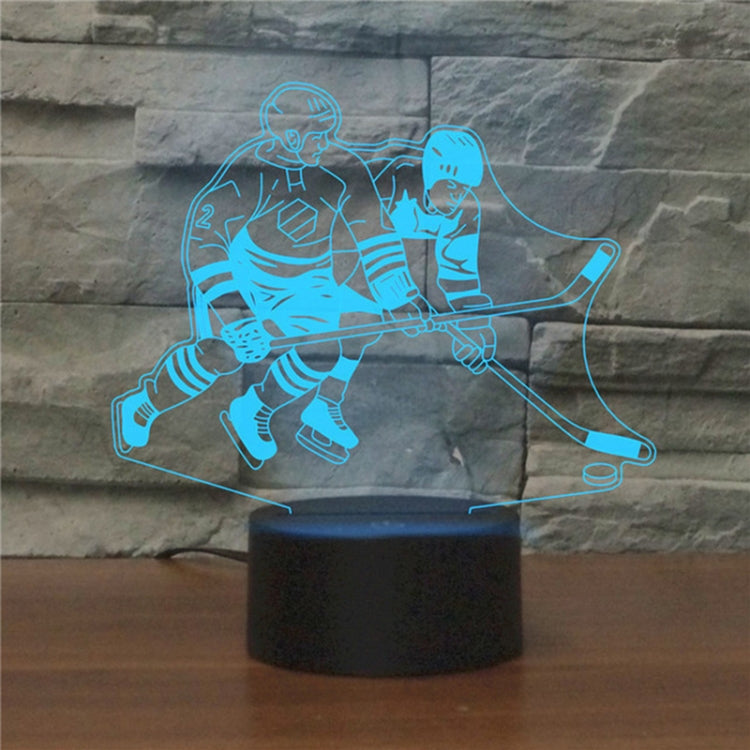 Playing Ice Hockey Shape 3D Colorful LED Vision Light Table Lamp, Crack Remote Control Version - Novelty Lighting by PMC TechLife | Online Shopping South Africa | PMC TechLife | Buy Now Pay Later Mobicred