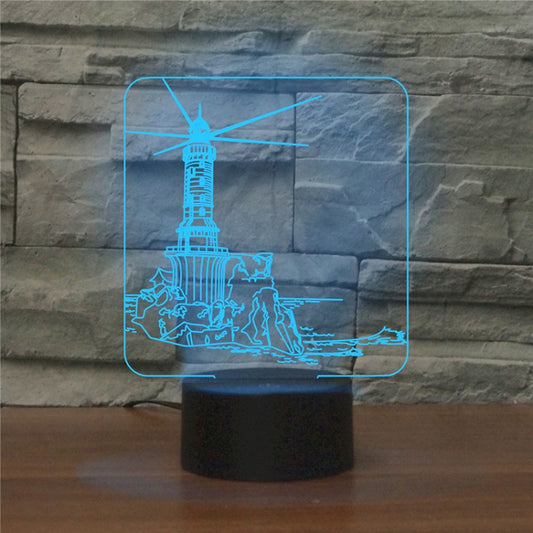 Lighthouse Shape 3D Colorful LED Vision Light Table Lamp, USB & Battery Version - Novelty Lighting by PMC Jewellery | Online Shopping South Africa | PMC Jewellery | Buy Now Pay Later Mobicred