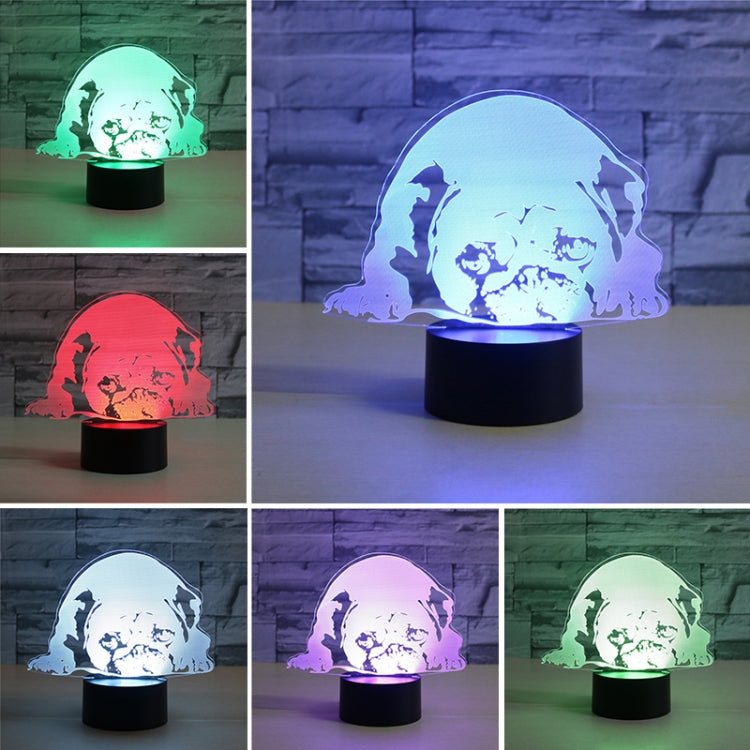 Prostrated Dog Shape 3D Colorful LED Vision Light Table Lamp, Crack Touch Version - Novelty Lighting by PMC TechLife | Online Shopping South Africa | PMC TechLife | Buy Now Pay Later Mobicred