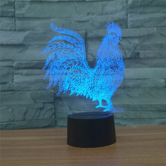 Cock Shape 3D Colorful LED Vision Light Table Lamp, 16 Colors Remote Control Version - Novelty Lighting by PMC Jewellery | Online Shopping South Africa | PMC Jewellery | Buy Now Pay Later Mobicred