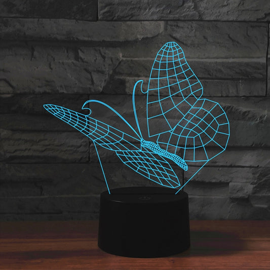 Butterfly Shape 3D Colorful LED Vision Light Table Lamp, 16 Colors Remote Control Version - Novelty Lighting by PMC Jewellery | Online Shopping South Africa | PMC Jewellery | Buy Now Pay Later Mobicred