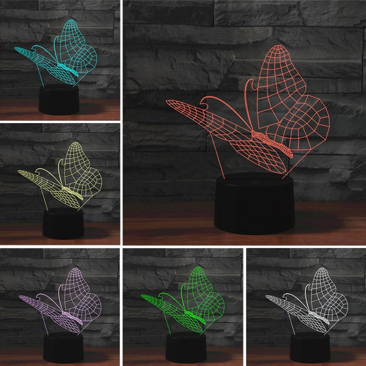 Butterfly Shape 3D Colorful LED Vision Light Table Lamp, USB Touch Version - Novelty Lighting by PMC TechLife | Online Shopping South Africa | PMC TechLife | Buy Now Pay Later Mobicred