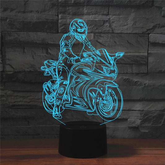 Motorcycle Shape 3D Colorful LED Vision Light Table Lamp, USB & Battery Version - Novelty Lighting by PMC Jewellery | Online Shopping South Africa | PMC Jewellery | Buy Now Pay Later Mobicred