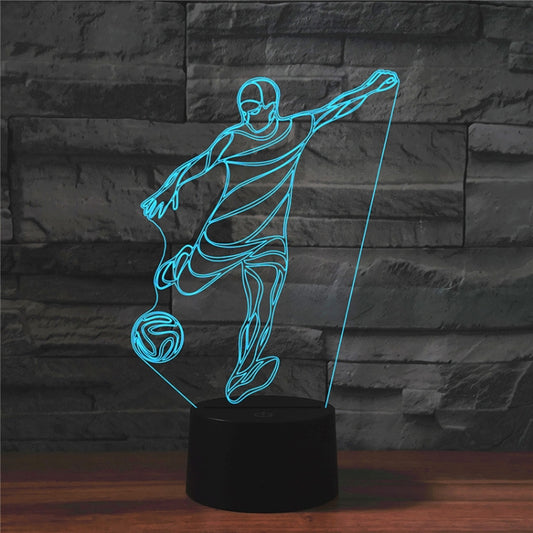 Playing Football Shape 3D Colorful LED Vision Light Table Lamp, Crack Remote Control Version - Novelty Lighting by PMC Jewellery | Online Shopping South Africa | PMC Jewellery | Buy Now Pay Later Mobicred