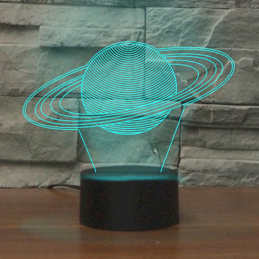 Saturn Shape 3D Colorful LED Vision Light Table Lamp, USB & Battery Version - Novelty Lighting by PMC Jewellery | Online Shopping South Africa | PMC Jewellery | Buy Now Pay Later Mobicred