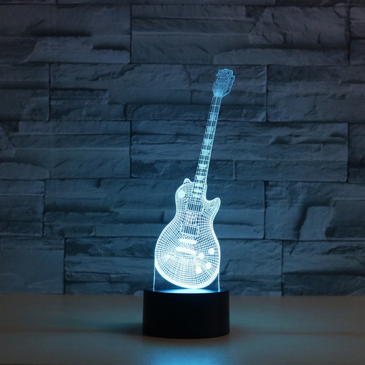 Guitar Shape 3D Colorful LED Vision Light Table Lamp, USB & Battery Version - Novelty Lighting by PMC TechLife | Online Shopping South Africa | PMC TechLife | Buy Now Pay Later Mobicred