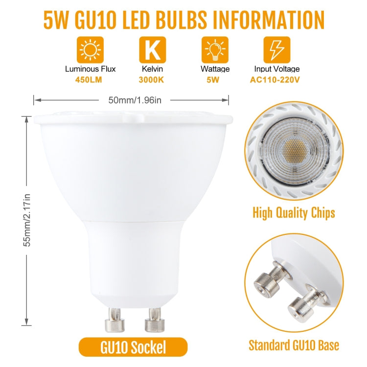 GU10-7LED 5W 2835COB LED Spotlight, AC110-220V (Warm White) - LED Blubs & Tubes by PMC Jewellery | Online Shopping South Africa | PMC Jewellery | Buy Now Pay Later Mobicred