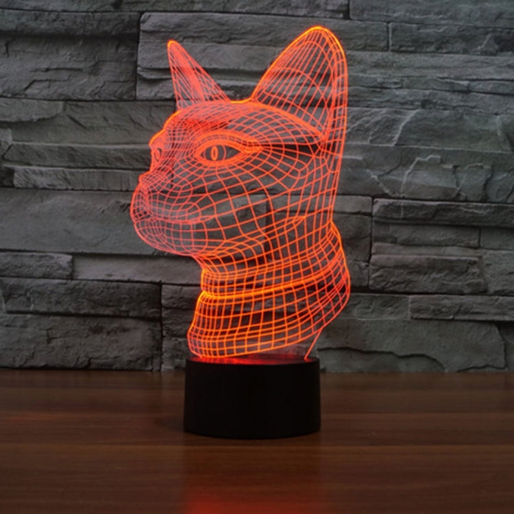 Side Face Cat Style 3D Touch Switch Control LED Light , 7 Color Discoloration Creative Visual Stereo Lamp Desk Lamp Night Light - Novelty Lighting by PMC TechLife | Online Shopping South Africa | PMC TechLife | Buy Now Pay Later Mobicred