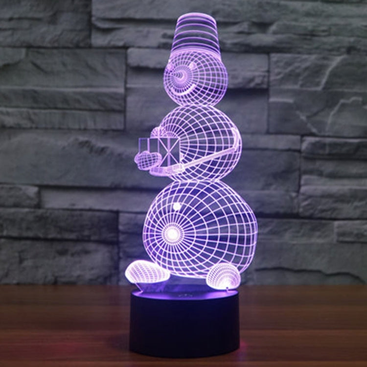 Snowman Style 3D Touch Switch Control LED Light , 7 Color Discoloration Creative Visual Stereo Lamp Desk Lamp Night Light - free shipping - PMC TechLife - Order now!