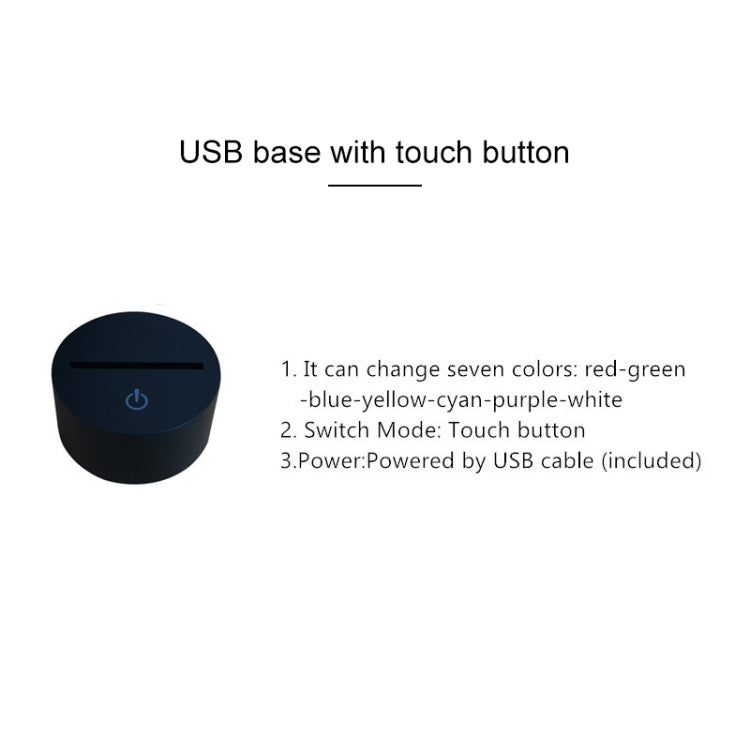 Playing Volleyball Shape 3D Colorful LED Vision Light Table Lamp, USB Touch Version - Novelty Lighting by PMC TechLife | Online Shopping South Africa | PMC TechLife | Buy Now Pay Later Mobicred