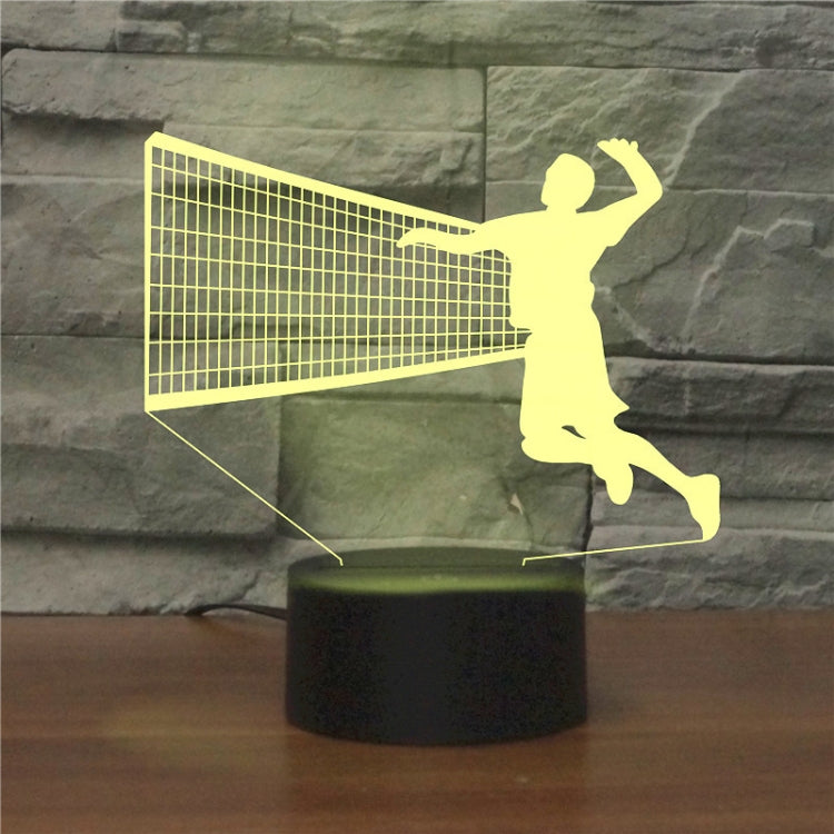 Playing Volleyball Shape 3D Colorful LED Vision Light Table Lamp, Charging Touch Version - Novelty Lighting by PMC TechLife | Online Shopping South Africa | PMC TechLife | Buy Now Pay Later Mobicred