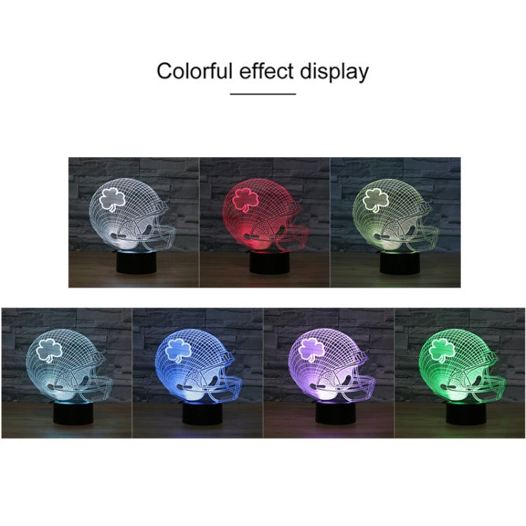 Rugby Hat Flower Shape 3D Colorful LED Vision Light Table Lamp, USB Touch Version - Novelty Lighting by PMC TechLife | Online Shopping South Africa | PMC TechLife | Buy Now Pay Later Mobicred