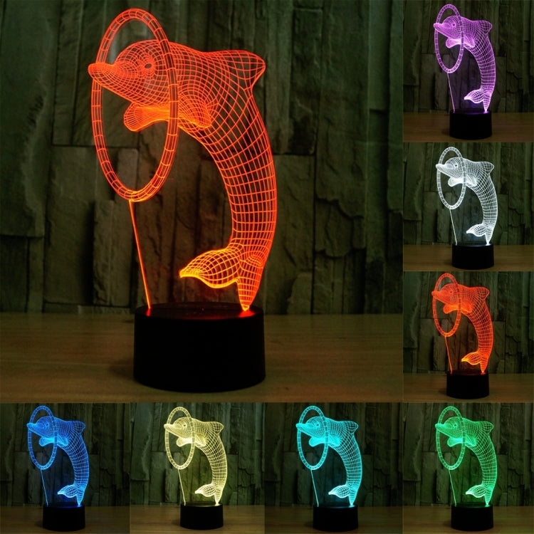 Dolphin Style 3D Touch Switch Control LED Light , 7 Colour Discoloration Creative Visual Stereo Lamp Desk Lamp Night Light - Novelty Lighting by PMC TechLife | Online Shopping South Africa | PMC TechLife | Buy Now Pay Later Mobicred