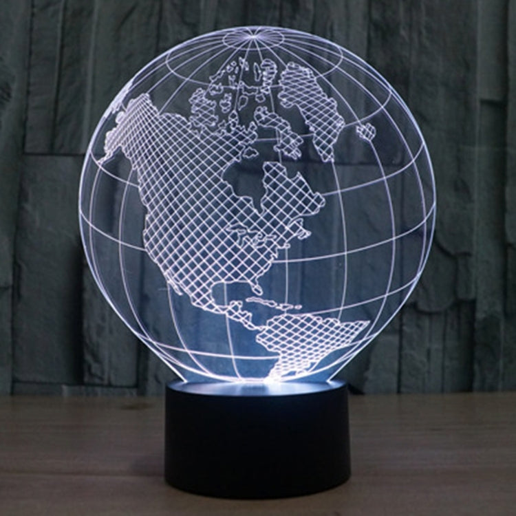 America Globe Style 3D Touch Switch Control LED Light , 7 Colour Discoloration Creative Visual Stereo Lamp Desk Lamp Night Light - Novelty Lighting by PMC TechLife | Online Shopping South Africa | PMC TechLife | Buy Now Pay Later Mobicred