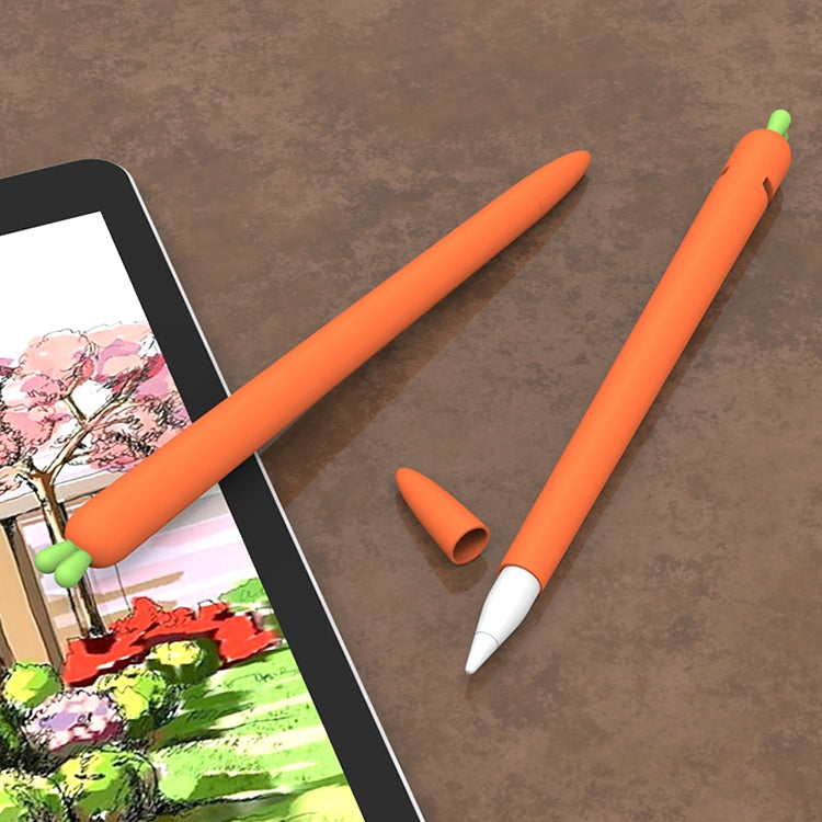 LOVE MEI For Apple Pencil 2 Carrot Shape Stylus Pen Silicone Protective Case Cover(Orange) - Pencil Accessories by LOVE MEI | Online Shopping South Africa | PMC Jewellery