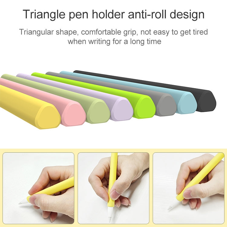 LOVE MEI For Apple Pencil 1 Triangle Shape Stylus Pen Silicone Protective Case Cover (Yellow) - Pencil Accessories by LOVE MEI | Online Shopping South Africa | PMC TechLife
