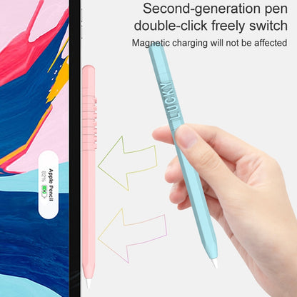 LOVE MEI For Apple Pencil 1 Number Letter Design Stylus Pen Silicone Protective Case Cover(Grey) - Pencil Accessories by LOVE MEI | Online Shopping South Africa | PMC Jewellery