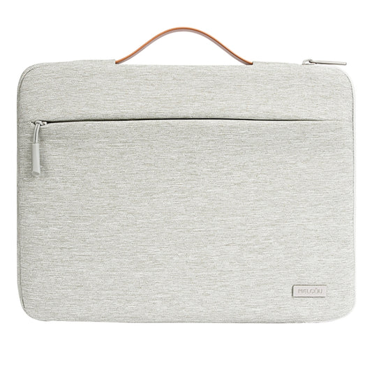 For 16 inch Laptop Zipper Waterproof  Handheld Sleeve Bag (Beige White) - 13.3 inch by PMC Jewellery | Online Shopping South Africa | PMC Jewellery | Buy Now Pay Later Mobicred