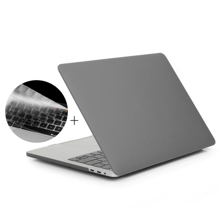 ENKAY Hat-Prince 2 in 1 Frosted Hard Shell Plastic Protective Case + US Version Ultra-thin TPU Keyboard Protector Cover for 2016 New MacBook Pro 13.3 inch without Touchbar (A1708)(Grey) - MacBook Pro Cases by ENKAY | Online Shopping South Africa | PMC Jewellery | Buy Now Pay Later Mobicred