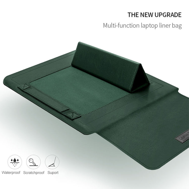 4 in 1 Universal Waterproof PU Leather Laptop Liner Bag with Handle & Stand & Pen Holder + 2 Winders + Mouse Bag + Charger Bag Set for 11/12 inch laptops(Green) - 10 - 11 inch by PMC Jewellery | Online Shopping South Africa | PMC Jewellery | Buy Now Pay Later Mobicred