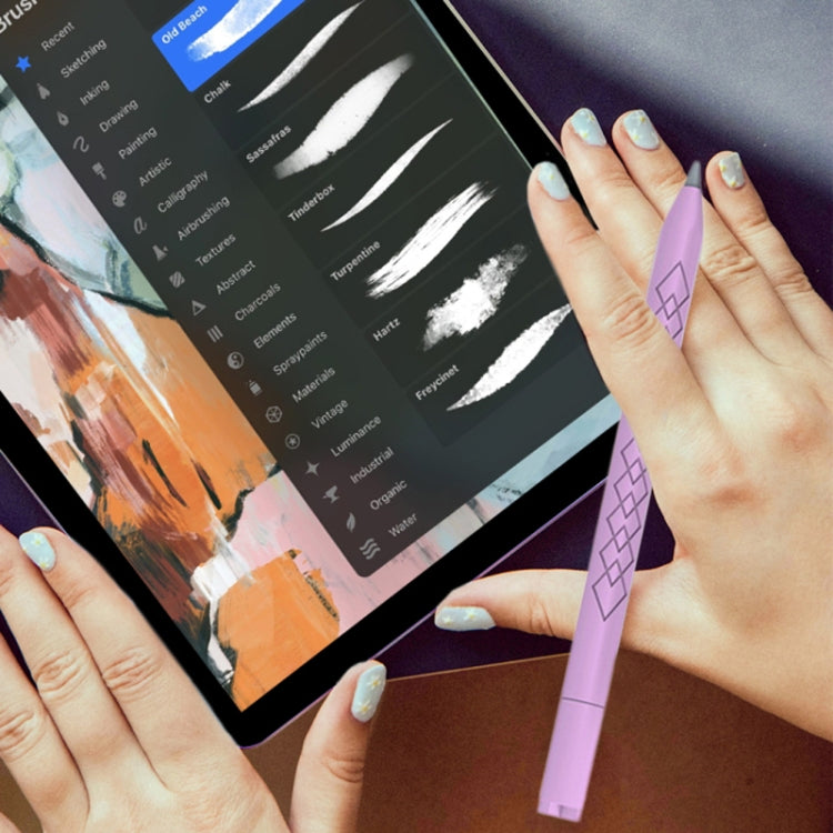 For Apple Pencil (USB-C) Diamond Pattern Silicone Stylus Pen Protective Case (White) - Pencil Accessories by PMC Jewellery | Online Shopping South Africa | PMC Jewellery | Buy Now Pay Later Mobicred