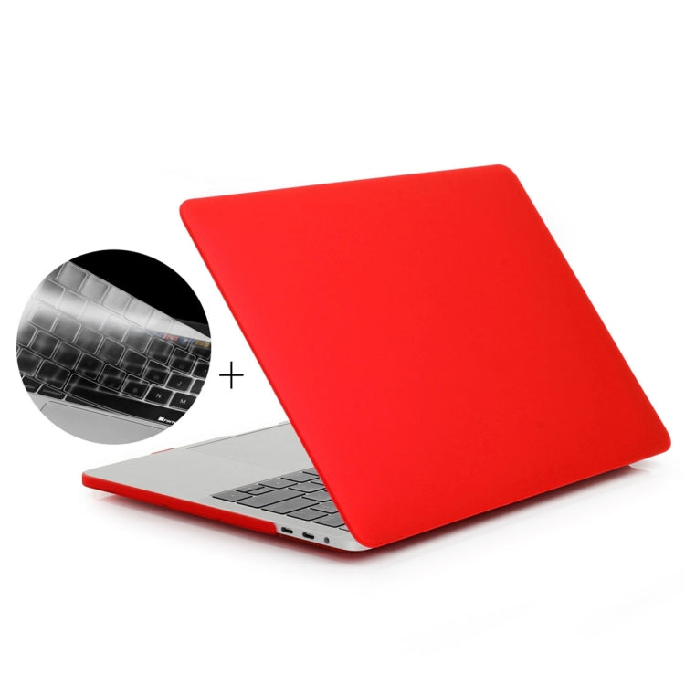 ENKAY Hat-Prince 2 in 1 Frosted Hard Shell Plastic Protective Case + Europe Version Ultra-thin TPU Keyboard Protector Cover for 2016 MacBook Pro 13.3 Inch with Touch Bar (A1706) (Red) - MacBook Pro Cases by ENKAY | Online Shopping South Africa | PMC Jewellery | Buy Now Pay Later Mobicred