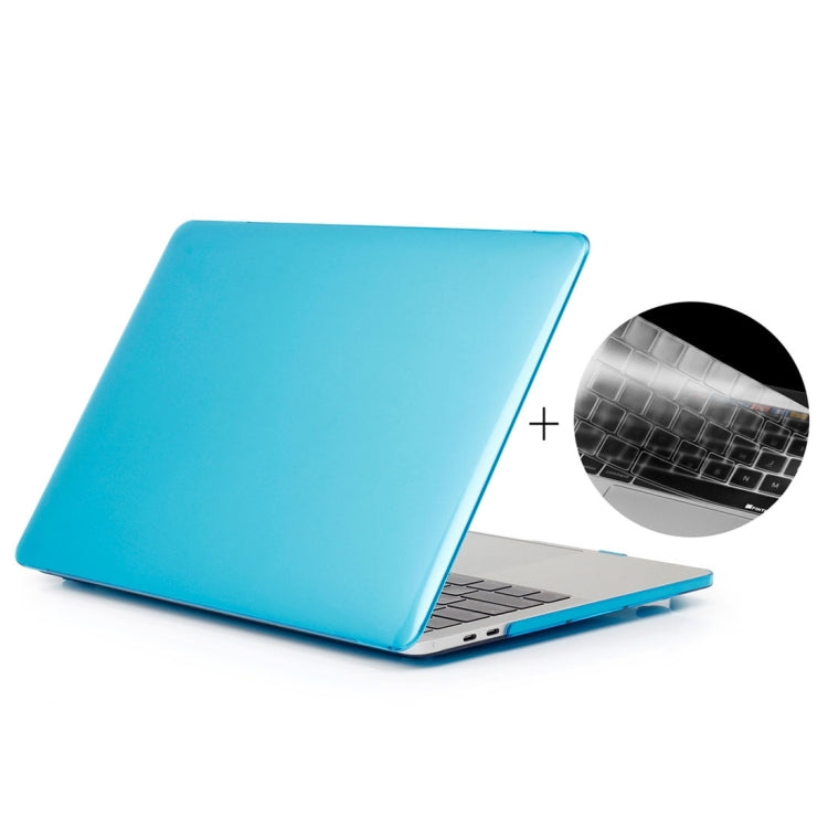 ENKAY Hat-Prince 2 in 1 Crystal Hard Shell Plastic Protective Case + Europe Version Ultra-thin TPU Keyboard Protector Cover for 2016 MacBook Pro 15.4 Inch with Touch Bar (A1707) (Baby Blue) - MacBook Pro Cases by ENKAY | Online Shopping South Africa | PMC Jewellery | Buy Now Pay Later Mobicred