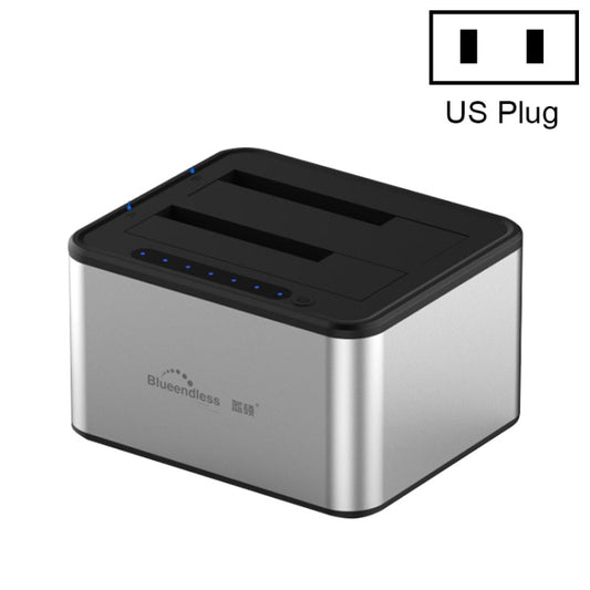 Blueendless 2.5 / 3.5 inch SATA USB 3.0 2 Bay Offline Copy Hard Drive Dock (US Plug) - HDD Enclosure by Blueendless | Online Shopping South Africa | PMC Jewellery | Buy Now Pay Later Mobicred