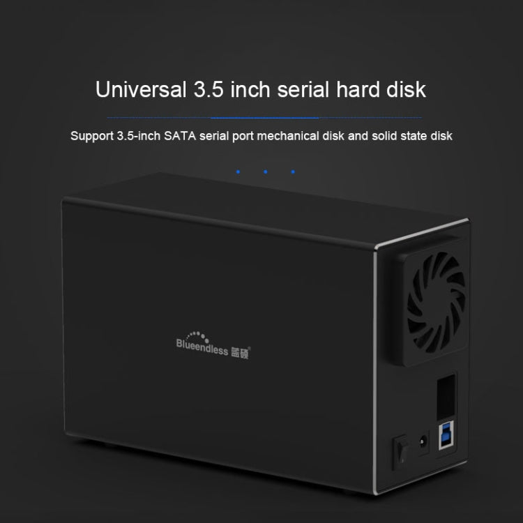 Blueendless Type-C / USB-C Interface 3.5 inch 2 Bay RAID Combination Array HDD External Enclosure (AU Plug) - HDD Enclosure by Blueendless | Online Shopping South Africa | PMC Jewellery | Buy Now Pay Later Mobicred