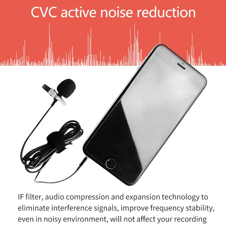 YICHUANG YC-LM10II 8 Pin Port Intelligent Noise Reduction Condenser Lavalier Microphone, Cable Length: 1.5m - Microphone by YICHUANG | Online Shopping South Africa | PMC Jewellery | Buy Now Pay Later Mobicred