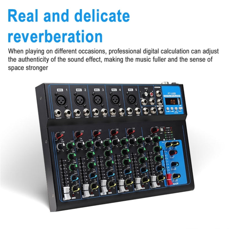 F7 Home 7-channel Bluetooth USB Reverb Mixer, EU Plug(Black) - free shipping - PMC Jewellery - Order now!