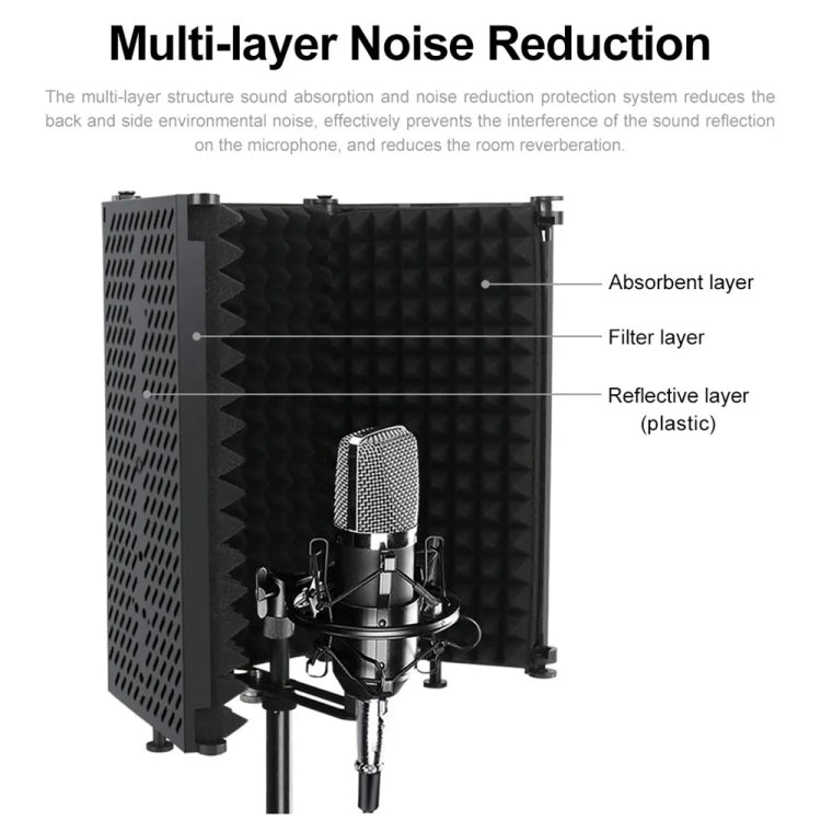 XTUGA P73 Foldable Recording Microphone Isolation Shield - free shipping - PMC Jewellery - Order now!