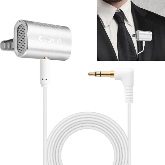 Yanmai R977 Recording Clip-on Lapel Mic Lavalier Omni-directional Double Condenser Microphone, Compatible with PC/iPad/Android and others, for Live Broadcast, Show, KTV, etc (Silver) - Microphone by Yanmai | Online Shopping South Africa | PMC Jewellery | Buy Now Pay Later Mobicred