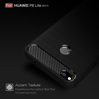 For Huawei  P8 Lite (2017) Brushed Carbon Fiber Texture Shockproof TPU Protective Case(Dark Blue) - Huawei Cases by PMC Jewellery | Online Shopping South Africa | PMC Jewellery | Buy Now Pay Later Mobicred