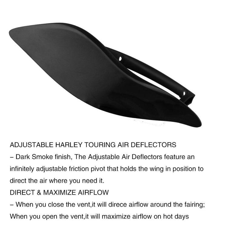 MB-OT360 2 PCS Adjustable Air Deflectors Side Wings Fairing Side Cover Shield for for 2014-2019 Harley Davidson Touring Electra / Street / Tri Glide / CVO - Others by PMC Jewellery | Online Shopping South Africa | PMC Jewellery | Buy Now Pay Later Mobicred