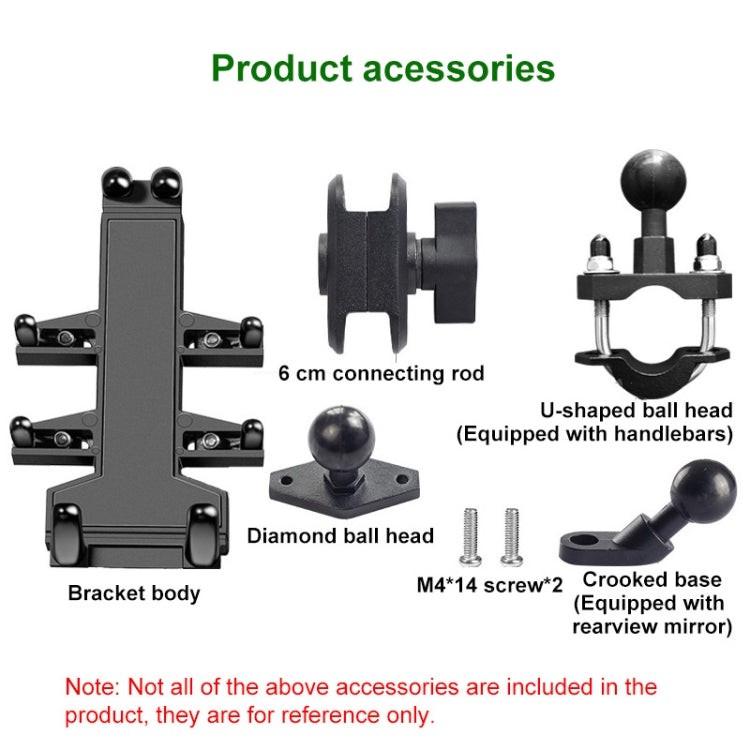 M8 Bolt Ball-Head Motorcycle Multi-function Eight-jaw Aluminum Phone Navigation Bracket with Anti-theft Knobs - free shipping - PMC TechLife - Order now!