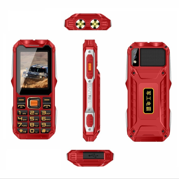 Q8-1 Triple Proofing Elder Phone, 16800mAh Battery, 2.4 inch, 21 Keys, Bluetooth, LED Flashlight, FM, SOS, Dual SIM, Network: 4G (Red) - Others by PMC Jewellery | Online Shopping South Africa | PMC Jewellery | Buy Now Pay Later Mobicred