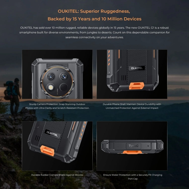 [HK Warehouse] Oukitel G1 Rugged Phone, 6GB+256GB, Fingerprint Identification, 6.52 inch Android 14 T606 Octa Core, NFC, OTG, Network: 4G (Orange) - Other by OUKITEL | Online Shopping South Africa | PMC Jewellery | Buy Now Pay Later Mobicred