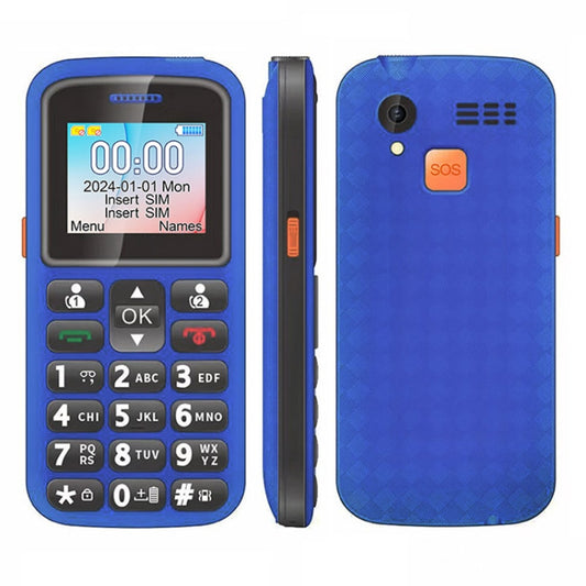 UNIWA M220 Elder Mobile Phone, 1.77 inch, 800mAh Battery, Network: 2G, SOS, LED Flashlight, FM, UK Plug (Blue) - UNIWA by UNIWA | Online Shopping South Africa | PMC Jewellery | Buy Now Pay Later Mobicred