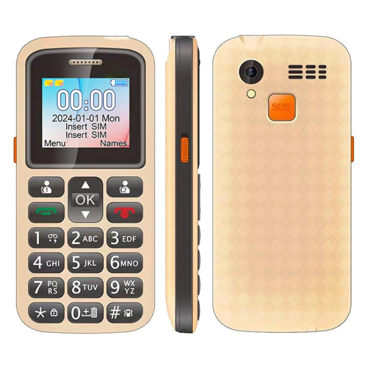 UNIWA M220 Elder Mobile Phone, 1.77 inch, 800mAh Battery, Network: 2G, SOS, LED Flashlight, FM, UK Plug (Yellow) - UNIWA by UNIWA | Online Shopping South Africa | PMC Jewellery | Buy Now Pay Later Mobicred