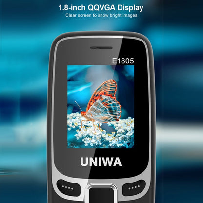 UNIWA E1805, 1.77 inch, SC6531E, 21 Keys, Support Bluetooth, Torch, FM, MP3, MP4, GSM, Dual SIM (Blue) - UNIWA by UNIWA | Online Shopping South Africa | PMC Jewellery | Buy Now Pay Later Mobicred