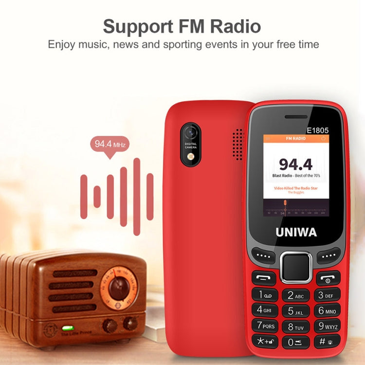 UNIWA E1805, 1.77 inch, SC6531E, 21 Keys, Support Bluetooth, Torch, FM, MP3, MP4, GSM, Dual SIM (Blue) - UNIWA by UNIWA | Online Shopping South Africa | PMC Jewellery | Buy Now Pay Later Mobicred