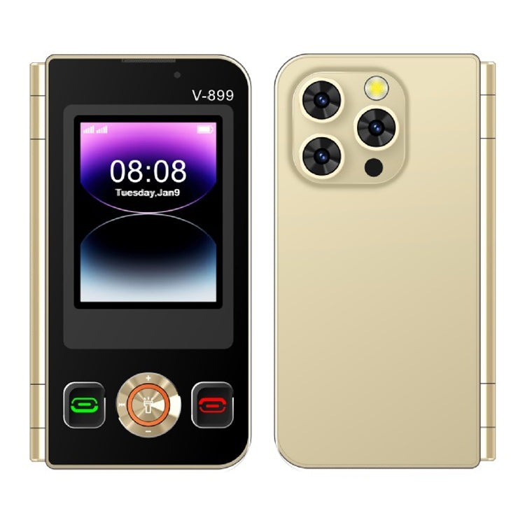 SOYES V-899, 32MB+64MB, 2.4 inch + 2.8 inch Display MTK6261D CPU, BT 3.0, Network: 2G, Dual SIM (Gold) - SOYES by SOYES | Online Shopping South Africa | PMC Jewellery | Buy Now Pay Later Mobicred