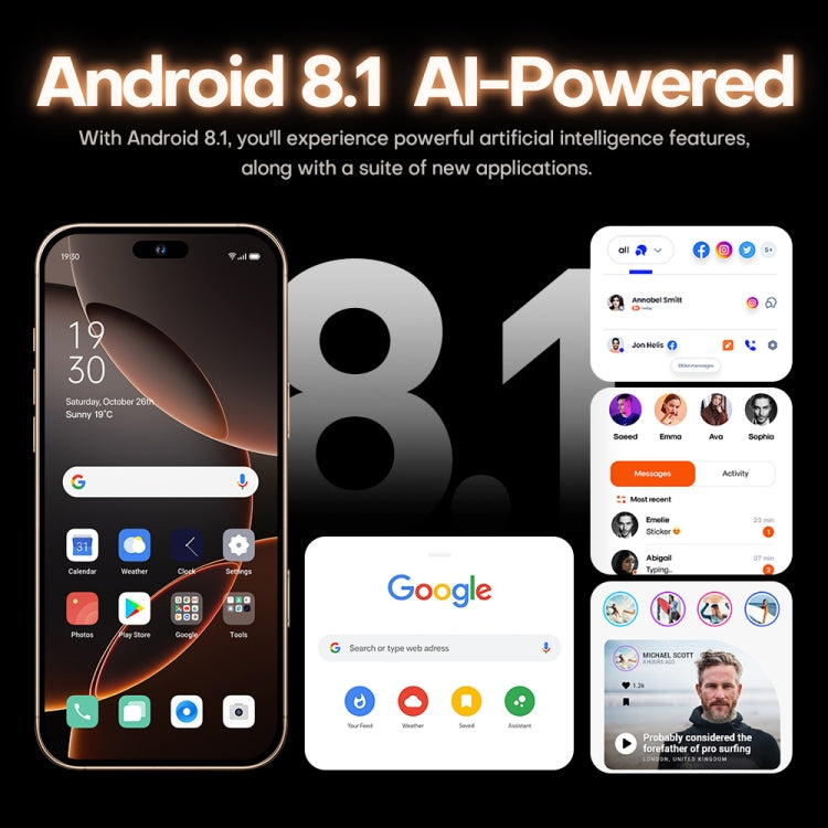 i16 Pro Max / A08, 3GB+32GB, 6.73 inch Screen, Face Identification, Android 8.1 MTK6753 Octa Core, Network: 3G, Dual SIM, EU Plug (White) - free shipping - PMC Jewellery - Order now!