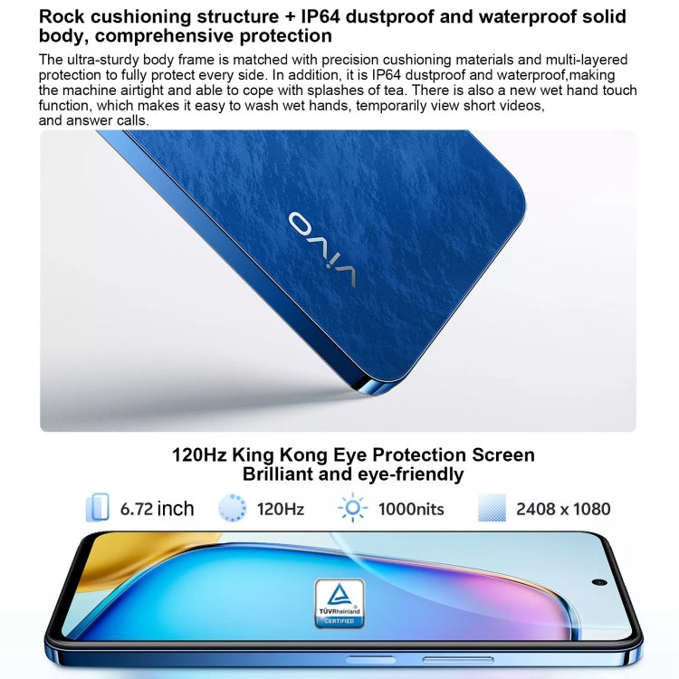 vivo Y200i, Dual Back Cameras, 8GB+256GB, Face ID Screen Fingerprint Identification, 6.72 inch Android 14.0 OriginOS 4 Snapdragon 4 Gen 2 Octa Core 2.2GHz, OTG, Network: 5G, Support Google Play (White) - vivo by vivo | Online Shopping South Africa | PMC Jewellery | Buy Now Pay Later Mobicred