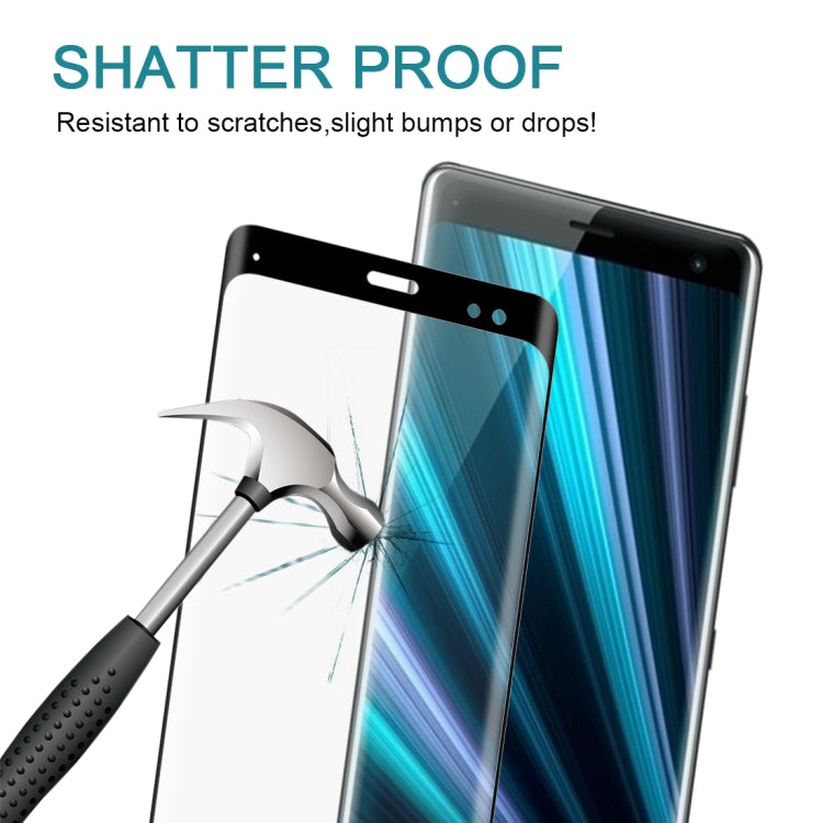 0.3mm 9H Surface Hardness 3D Curved Edge Full Screen Tempered Glass Film for Sony Xperia XZ3(Black) - Sony Tempered Glass by PMC Jewellery | Online Shopping South Africa | PMC Jewellery | Buy Now Pay Later Mobicred